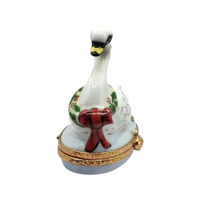Seven Swans A-Swimming Limoges Box for Holiday Gifting Porcelain Limoges xmas theme French Trinket Box