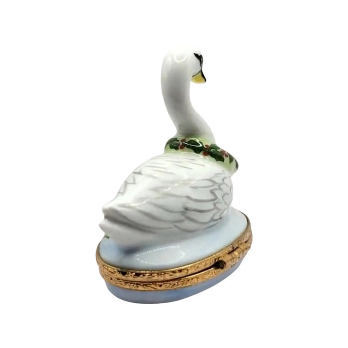 Seven Swans A-Swimming Limoges Box for Holiday Gifting Porcelain Limoges xmas theme French Trinket Box