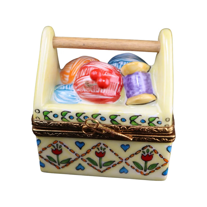 Sewing Box for Craft Enthusiasts Porcelain Limoges Home Professional French Trinket Box
