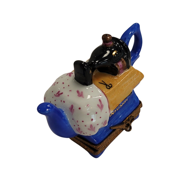 Sewing Machine Teapot for Tea Lovers Porcelain Limoges Home China French Trinket Box