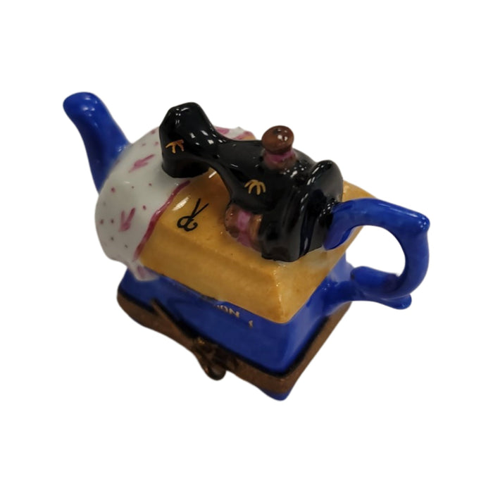 Sewing Machine Teapot for Tea Lovers Porcelain Limoges Home China French Trinket Box