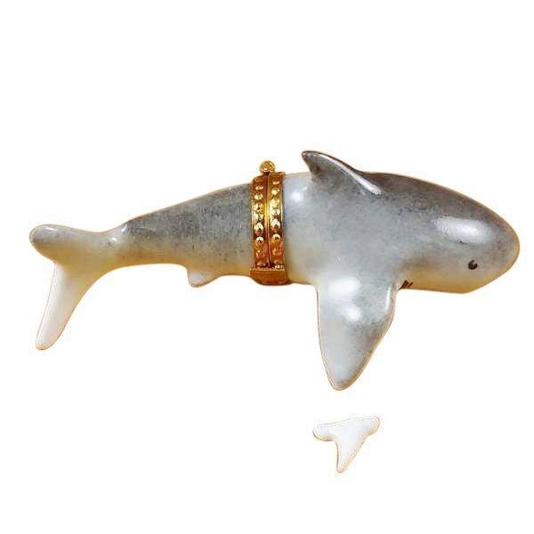 Shark Figurine for Ocean Lovers Porcelain Limoges fish ocean beach French Trinket Box