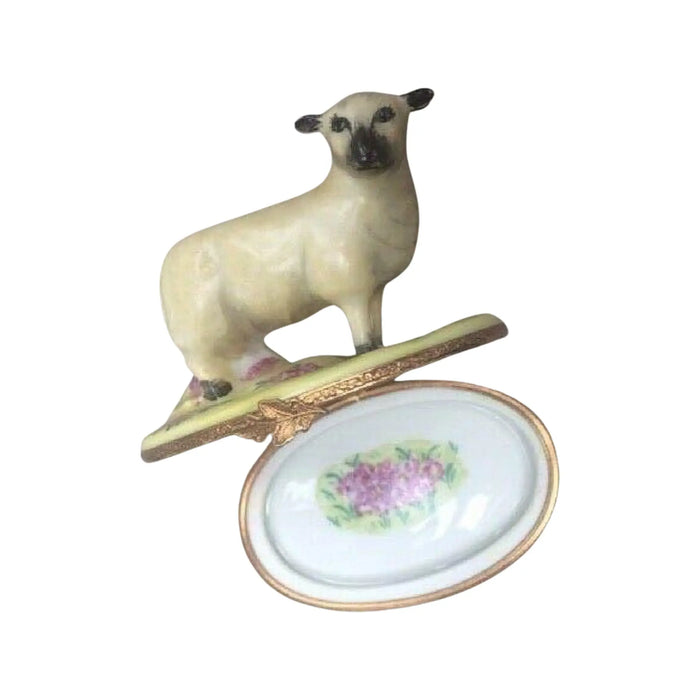 Sheep Limoges Box for Collectors Porcelain Limoges farm animals French Trinket Box