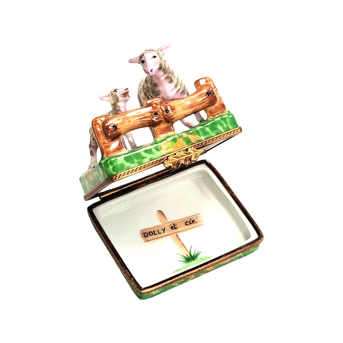 Sheep and Lambs Delight for Farm Lovers Porcelain Limoges limoges boxes farm animal French Trinket Box