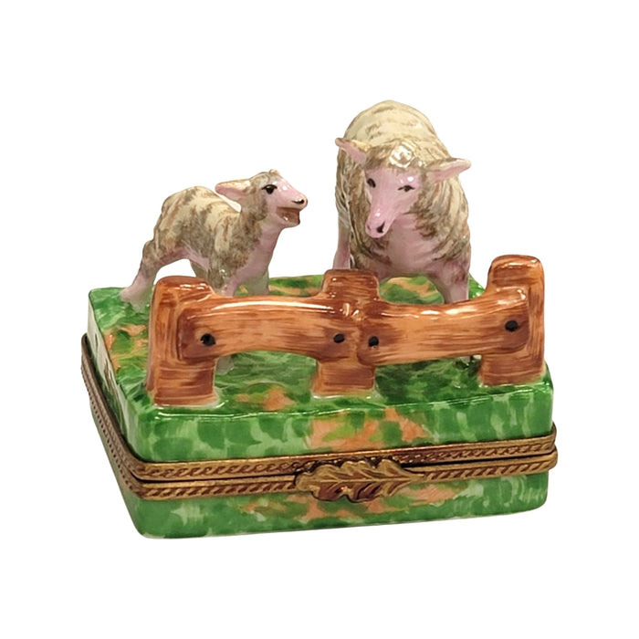 Sheep and Lambs Delight for Farm Lovers Porcelain Limoges limoges boxes farm animal French Trinket Box