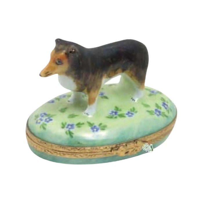 Shetland Sheep Dog Limoges Box for Dog Lovers Porcelain Limoges farm animals dogs dog French Trinket Box
