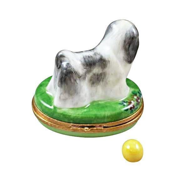 Shih Tzu Grey Limoges Box for Dog Lovers Porcelain Limoges dog French Trinket Box