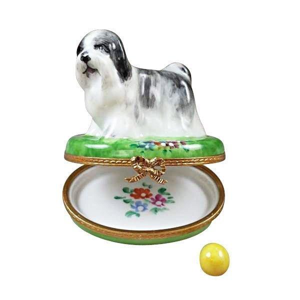 Shih Tzu Grey Limoges Box for Dog Lovers Porcelain Limoges dog French Trinket Box