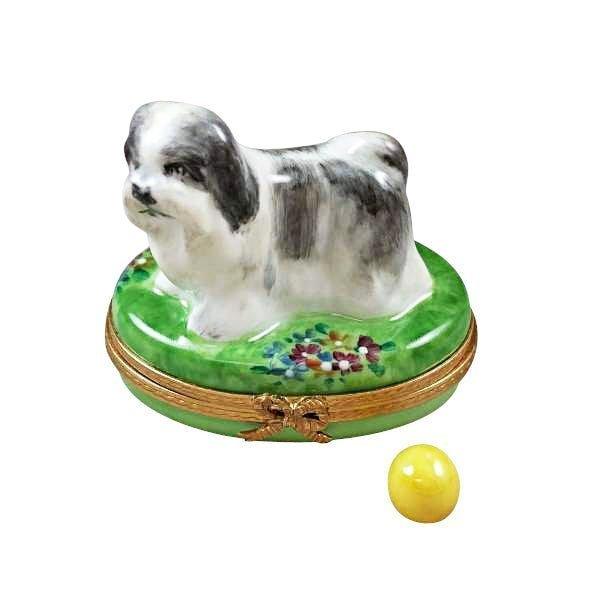 Shih Tzu Grey Limoges Box for Dog Lovers Porcelain Limoges dog French Trinket Box