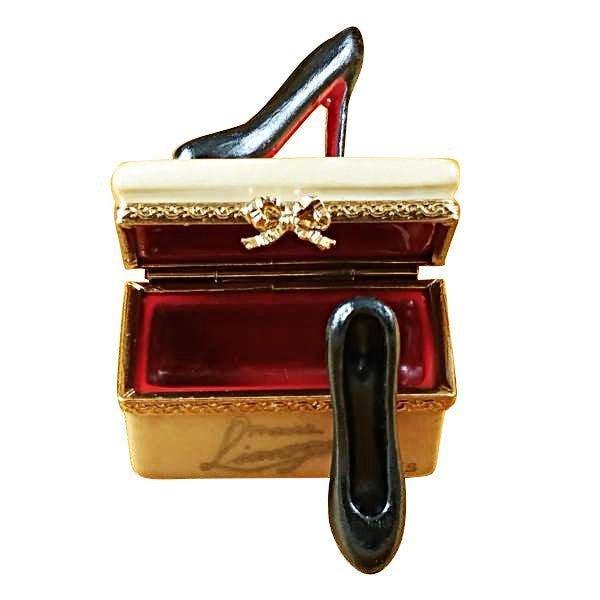 Stunning Stiletto Box for Fashion Lovers Porcelain Limoges shoes hats French Trinket Box
