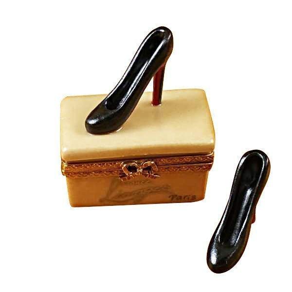 Stunning Stiletto Box for Fashion Lovers Porcelain Limoges shoes hats French Trinket Box
