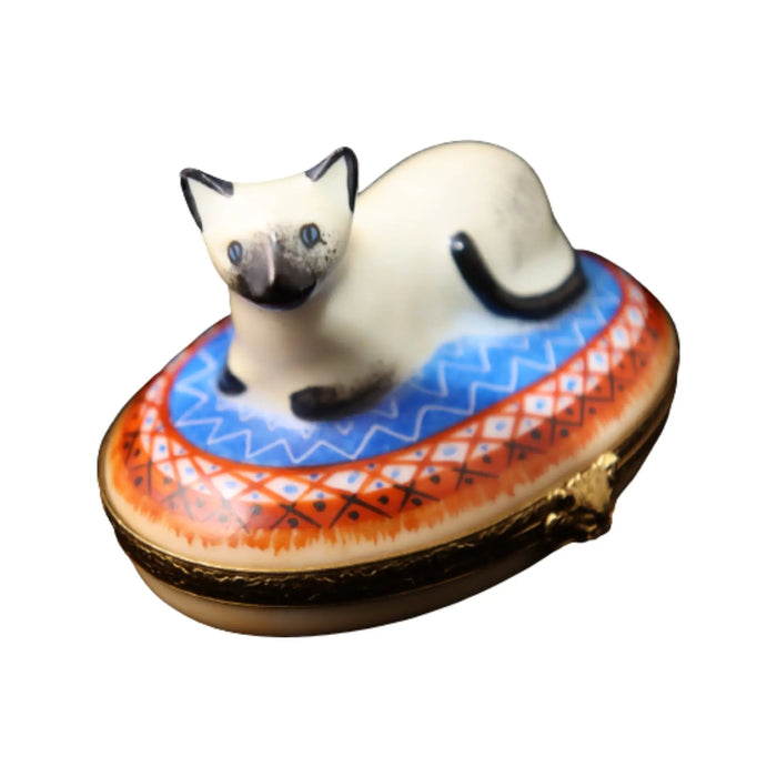 Siamese Cat Limoges Box for Cat Lovers Porcelain Limoges Cat cats French Trinket Box