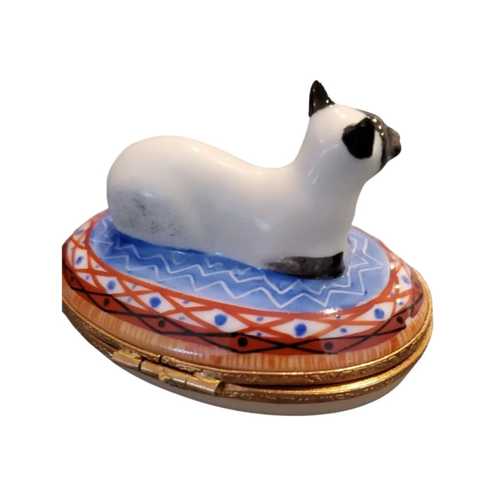 Siamese Cat Limoges Box for Cat Lovers Porcelain Limoges Cat cats French Trinket Box