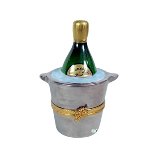 Silver Champagne Bucket for Wine Lovers Porcelain Limoges wine French Trinket Box