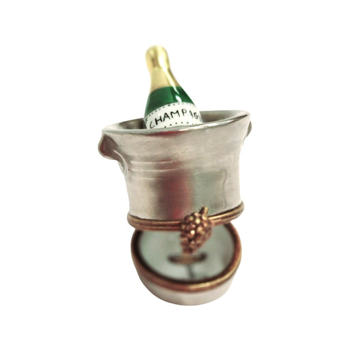 Silver Champagne Elegance for Celebrations Porcelain Limoges Wine French Trinket Box
