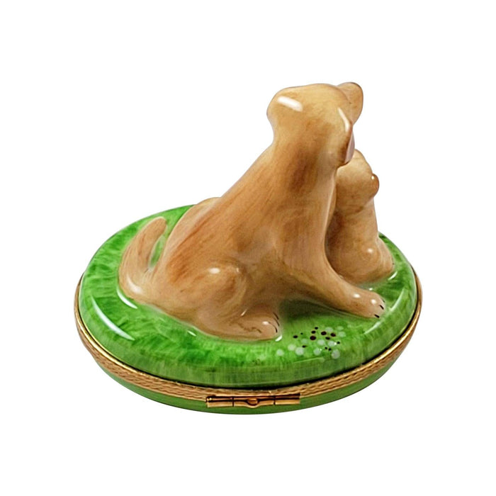 Sitting Yellow Lab Treasure for Dog Lovers Porcelain Limoges Dog French Trinket Box