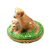 Sitting Yellow Lab Treasure for Dog Lovers Porcelain Limoges Dog French Trinket Box