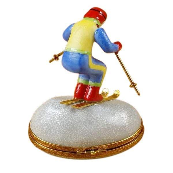 Skier Limoges Box for Skiing Enthusiasts Porcelain Limoges sports French Trinket Box