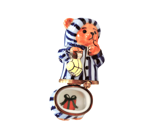 Sleepy Time Teddy Bear Box for Collectors Porcelain Limoges Teddy French Trinket Box