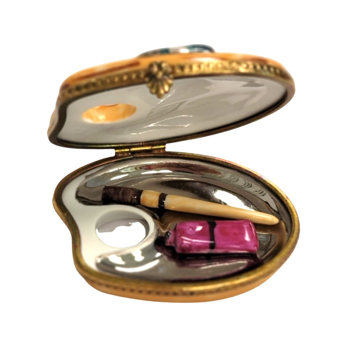 Artist Palette Figurine for Art Lovers Porcelain Limoges Fine Art travel French Trinket Box