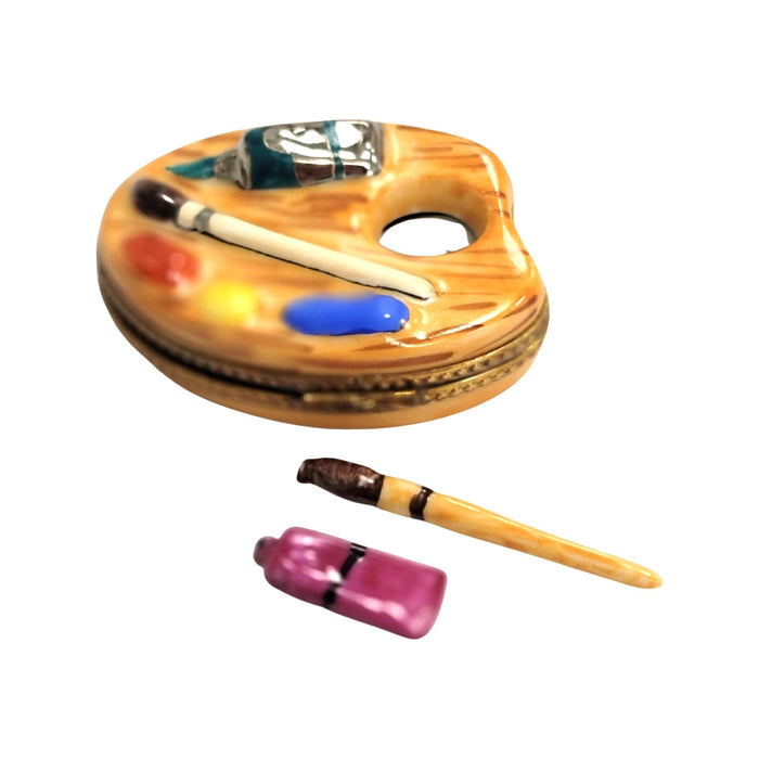 Artist Palette Figurine for Art Lovers Porcelain Limoges Fine Art travel French Trinket Box