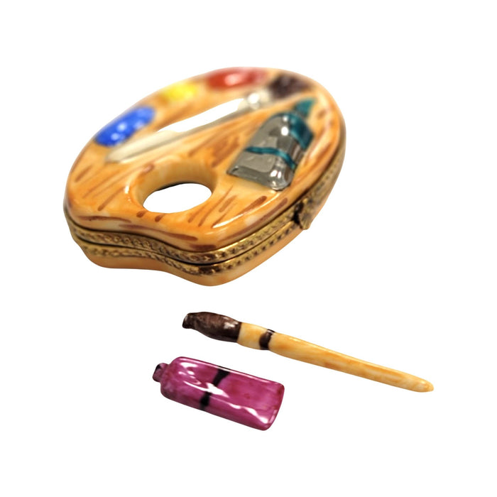 Artist Palette Figurine for Art Lovers Porcelain Limoges Fine Art travel French Trinket Box