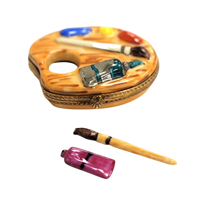 Artist Palette Figurine for Art Lovers Porcelain Limoges Fine Art travel French Trinket Box