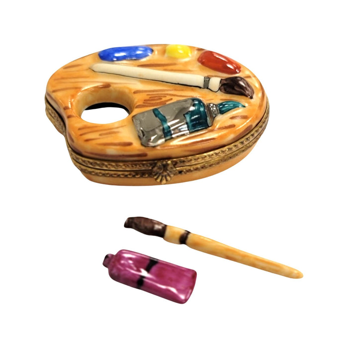 Artist Palette Figurine for Art Lovers Porcelain Limoges Fine Art travel French Trinket Box