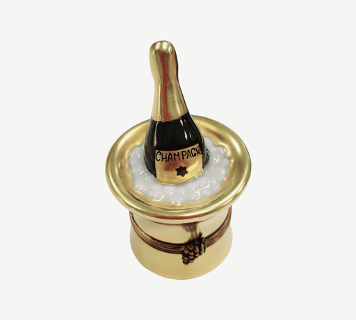 Small Champagne in Gold Bucket Limoges Box Porcelain Figurine-Wine-CH1R179