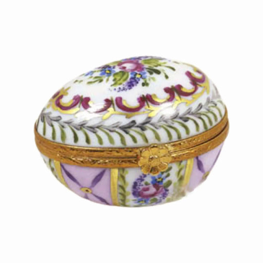 Malmaison Pink Egg for Elegant Gifting Porcelain Limoges egg French Trinket Box