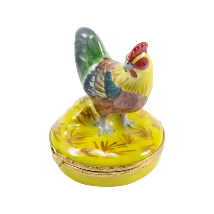 Small Rooster Limoges Box for Bird Lovers Porcelain Limoges farm birds French Trinket Box