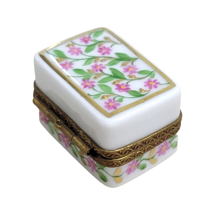Small White Rectangle Pill-LIMOGES BOXES traditional-CH3S160