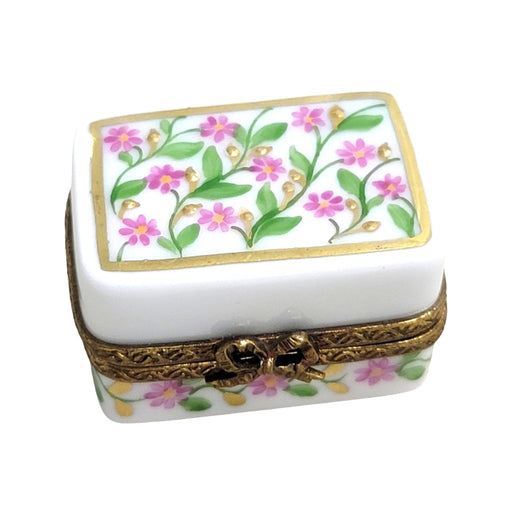 Small White Rectangle Pill-LIMOGES BOXES traditional-CH3S160