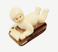 Snowbaby Sledding Adventure Box for Winter Enthusiasts Porcelain Limoges xmas French Trinket Box