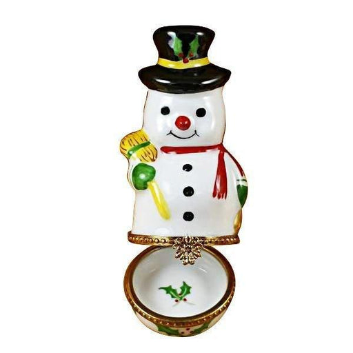 Snowman Limoges Box for Holiday Gifting Porcelain Limoges snowman French Trinket Box