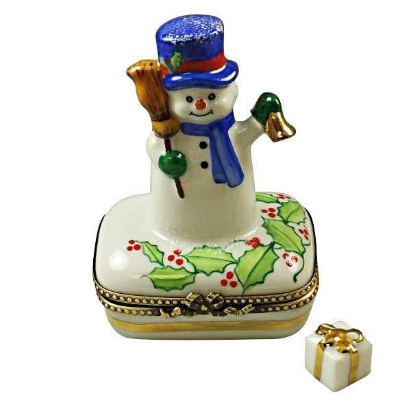 Snowman Limoges Box for Holiday Collectors Porcelain Limoges snowman French Trinket Box