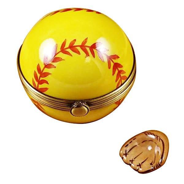 Softball Limoges Box for Sports Lovers Porcelain Limoges sports French Trinket Box