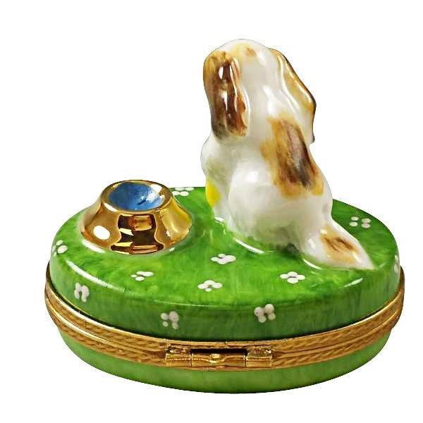 Spaniel Puppy Limoges Box for Dog Lovers Porcelain Limoges dog French Trinket Box