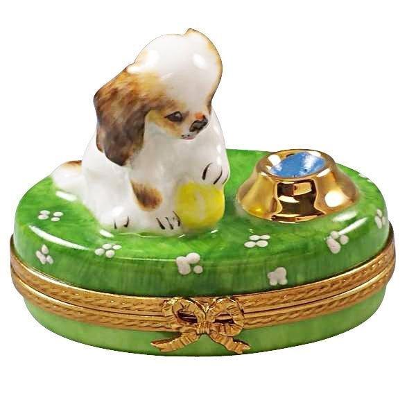 Spaniel Puppy Limoges Box for Dog Lovers Porcelain Limoges dog French Trinket Box