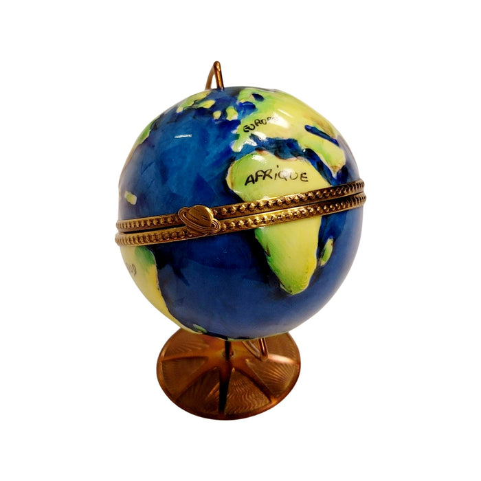 Spinning World Globe for Collectors Porcelain Limoges LIMOGES BOXES travel French Trinket Box