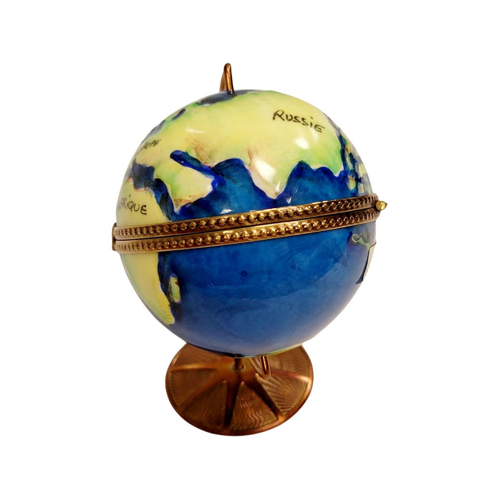 Spinning World Globe for Collectors Porcelain Limoges LIMOGES BOXES travel French Trinket Box