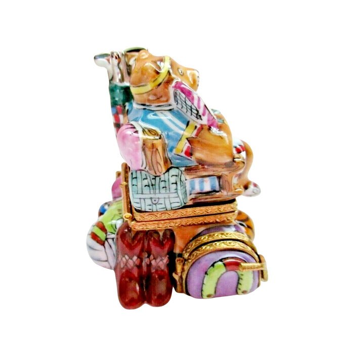 Sports Nut Bear Gift for Sports Lovers Porcelain Limoges Bear sports French Trinket Box