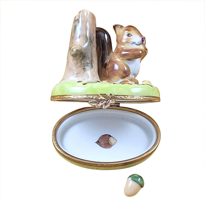 Squirrel With Acorn Gift Porcelain Limoges bugs critters French Trinket Box