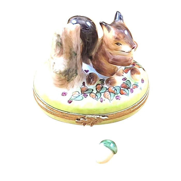 Squirrel With Acorn Gift Porcelain Limoges bugs critters French Trinket Box
