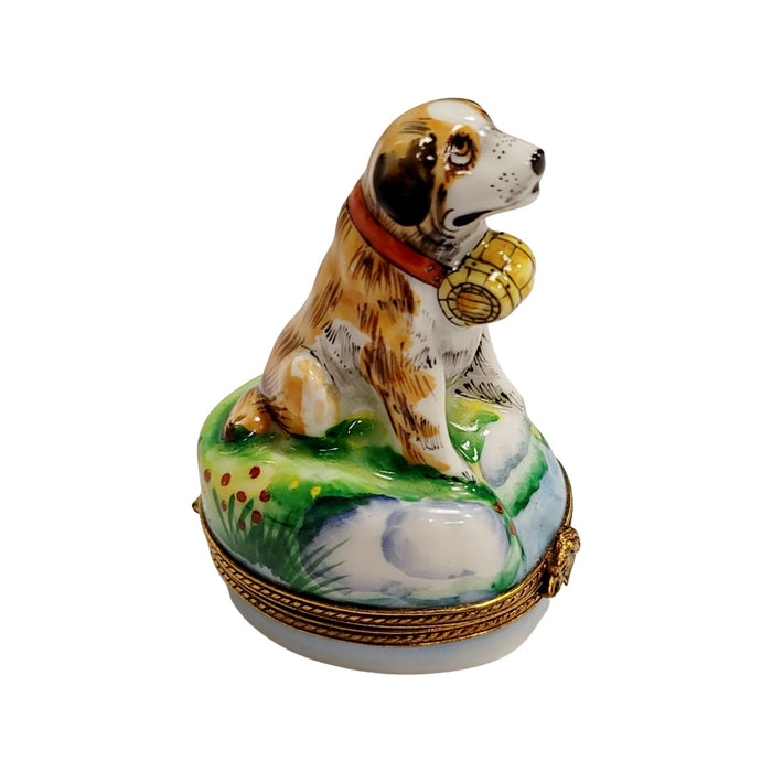 St Bernard Dog Limoges Box for Dog Lovers Porcelain Limoges dog limoges boxes French Trinket Box