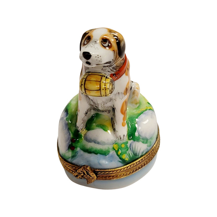 St Bernard Dog Limoges Box for Dog Lovers Porcelain Limoges dog limoges boxes French Trinket Box