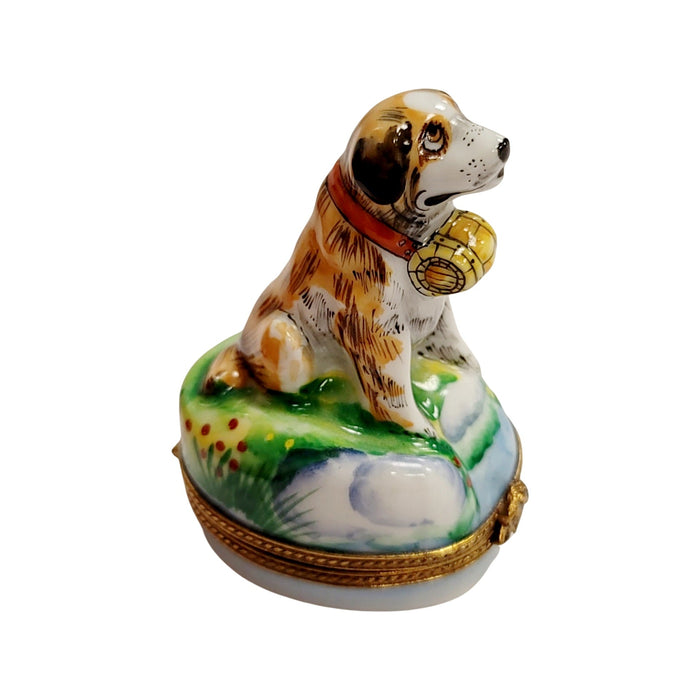 St Bernard Dog Limoges Box for Dog Lovers Porcelain Limoges dog limoges boxes French Trinket Box