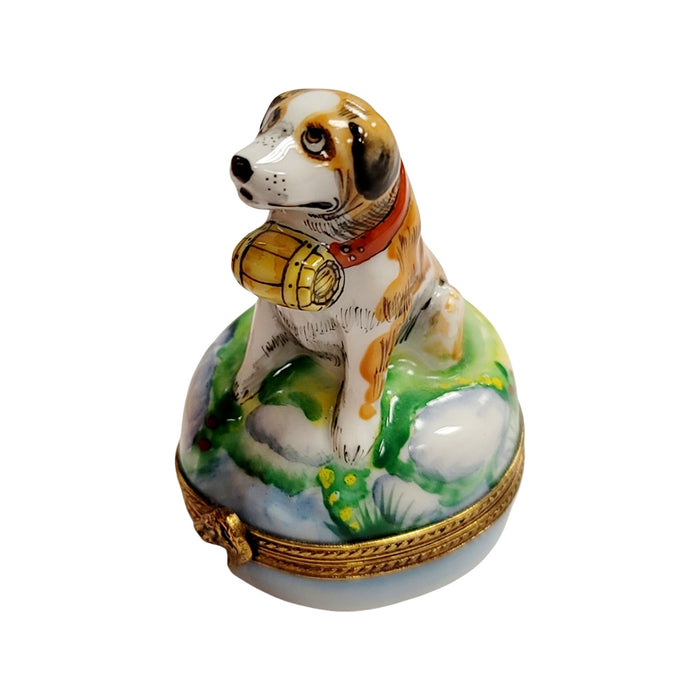 St Bernard Dog Limoges Box for Dog Lovers Porcelain Limoges dog limoges boxes French Trinket Box