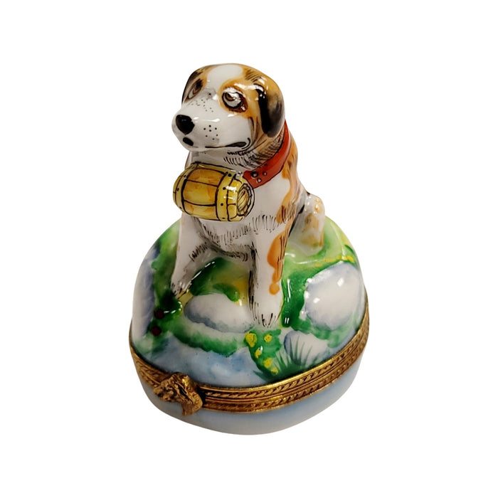 St Bernard Dog Limoges Box for Dog Lovers Porcelain Limoges dog limoges boxes French Trinket Box