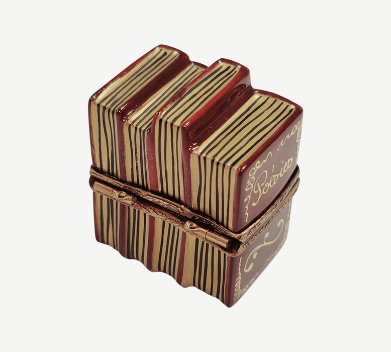 Stack of Books Poems Limoges Box Porcelain Figurine-Graduation professional book books-CH1R172A